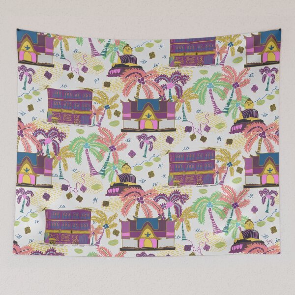 Item preview, Neon bright Phucket Thailand - coral, yellow, purple, blue, white designed and sold by Ingrid Poole.