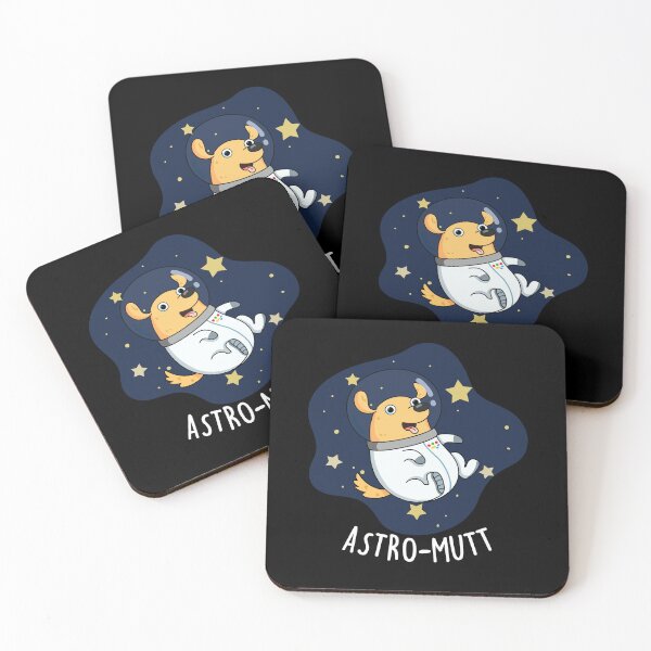 Item preview, Astromutt Astronaut Funny Dog Puns (Dark BG) designed and sold by punnybone.