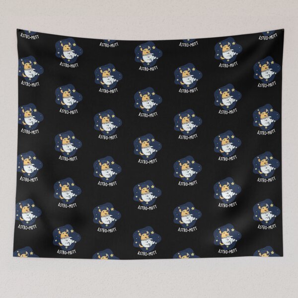 Item preview, Astromutt Astronaut Funny Dog Puns (Dark BG) designed and sold by punnybone.