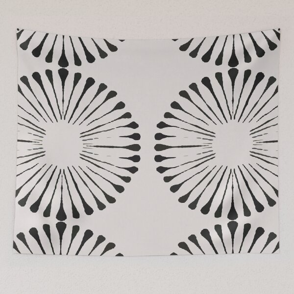 Item preview, Flowers Pattern in Monochrome Black Beige designed and sold by MyArt23.