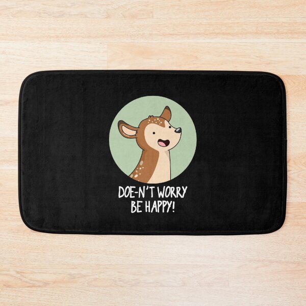 Item preview, Doe-nt Worry Be Happy Funny Deer Puns (Dark BG) designed and sold by punnybone.