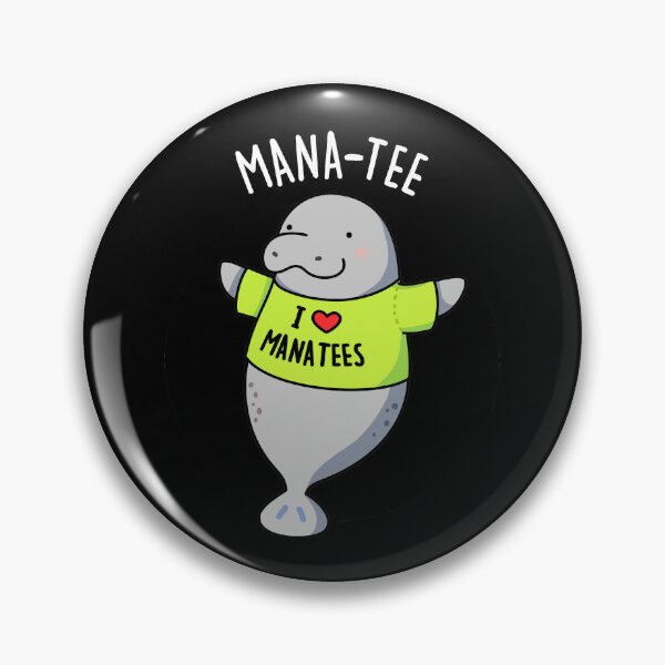 Item preview, Manatee Funny Animal Puns (Dark BG) designed and sold by punnybone.