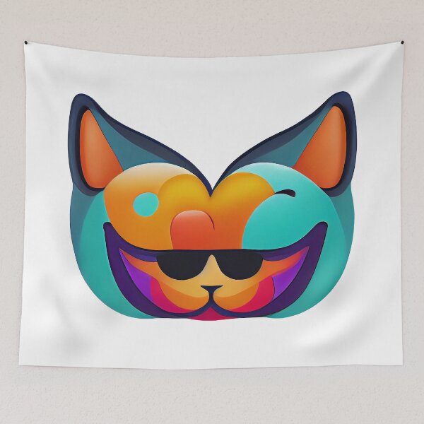 Item preview, Cat emoji emoticon  - Created by Artificial Intelligence designed and sold by Created-by-AI.