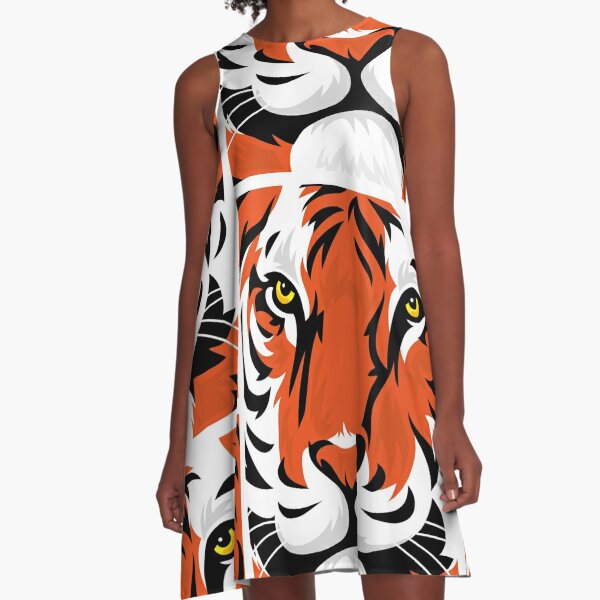 Tiger Graphic Face A-Line Dress