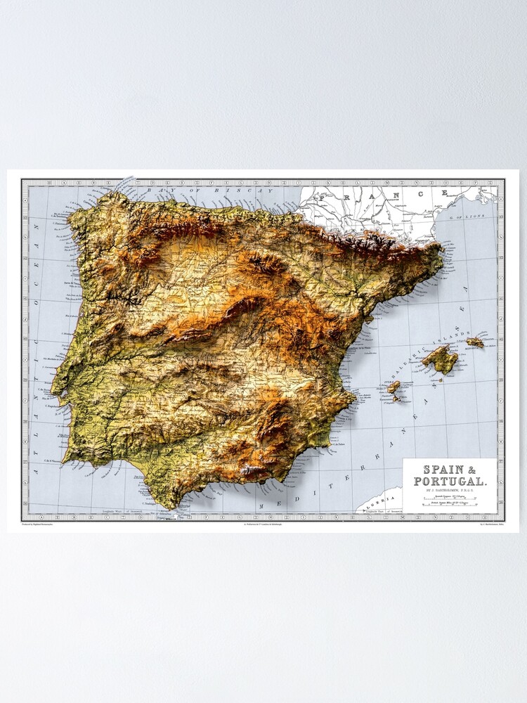 Sticker 3D Map of Portugal 