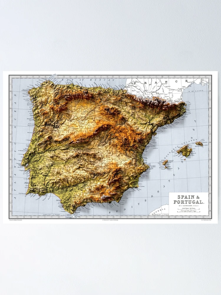 Wall Mural 3D Map of Portugal 