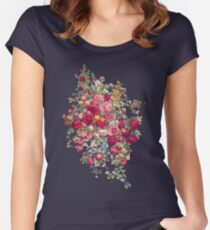 & quot; Bouquety & quot; Tailliertes Rundhals-Shirt