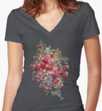 "Bouquety" Women's Fitted V-Neck T-Shirt