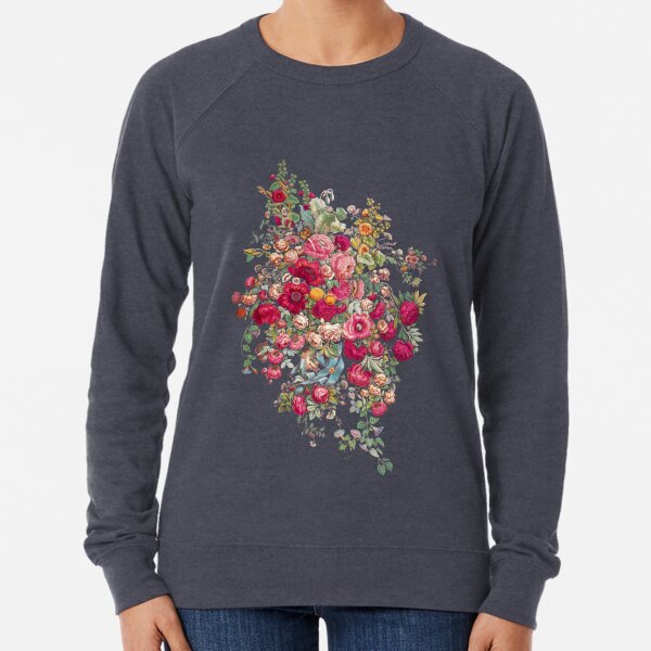 Womens sweatshirt whimsical vintage flowers design cottagecore style women’s crewneck beige sweatshirt Grow Wild