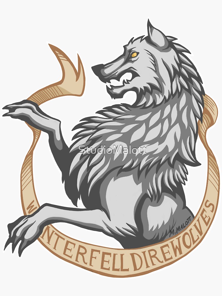 "Winterfell Direwolves " Sticker by StudioMalott Redbubble