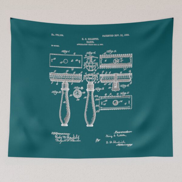 Item preview, Gillette Razor Patent Blueprint   designed and sold by Flowfellshop.