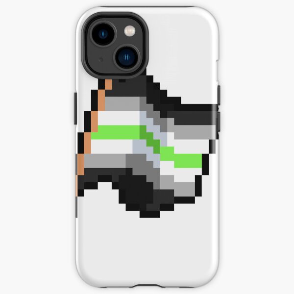 LGBTQ Agender flag in pixel style iPhone Tough Case