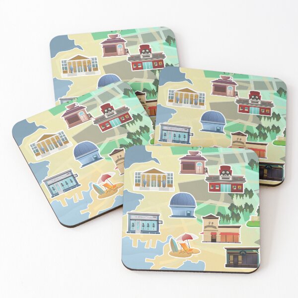 Item preview, Little Pastel Island City Map designed and sold by Keynaree.