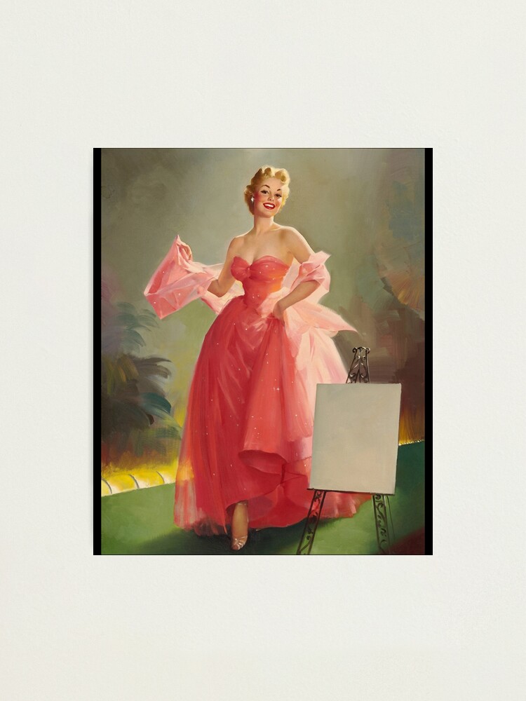 1950s Vintage Pin-up Girl Pink Glitter Glittery Dress Illustration Art Leggy Prom Gala Formal Pinup " Photographic Print for Sale by martinezArts | Redbubble 1950s Vintage Pin-up Girl Pink Glitter Glittery Dress Illustration Art Leggy Prom Gala Formal Pinup " Photographic Print for Sale by martinezArts | Redbubble