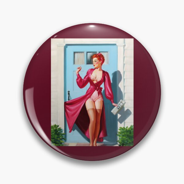 Item preview, 1950s Vintage Pin-up Girl Pink Robel Pastel Redhead Lingerie Garter Belt Art Stockings Leggy Pinup R designed and sold by martinezArts.