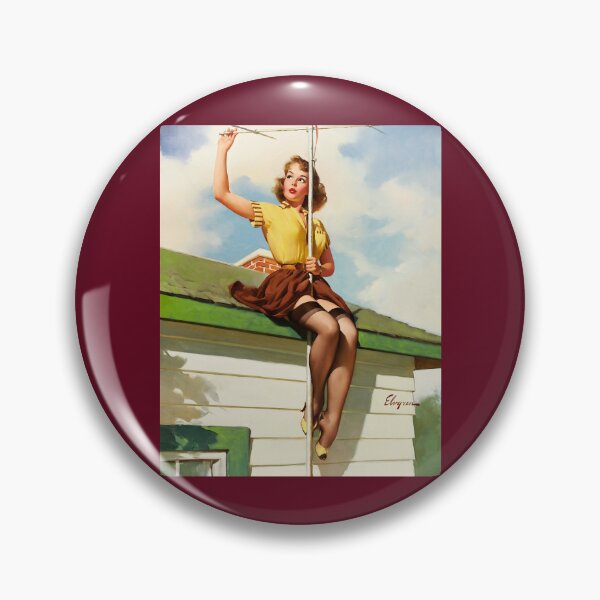 Item preview, 1950s Vintage Pin-up Girl Television TV Antenna Electronics Garter Belt Illustration Art Leggy Garte designed and sold by martinezArts.