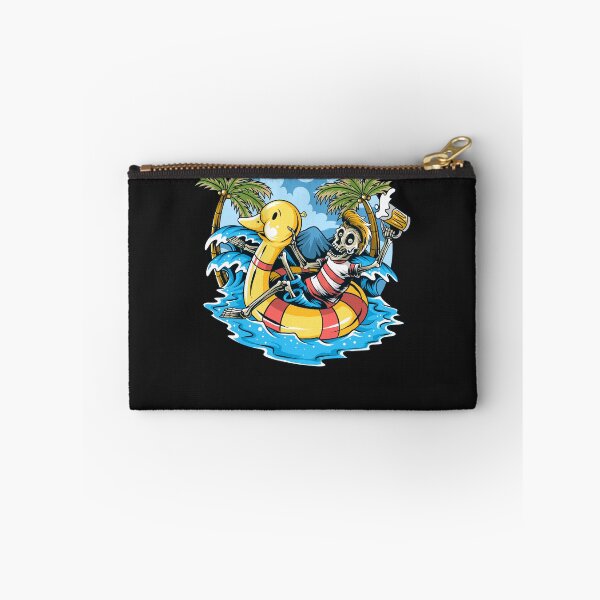 Item preview, Skull Sitting On Float Duck Relaxing Enjoying The Beach designed and sold by GouwensRick.