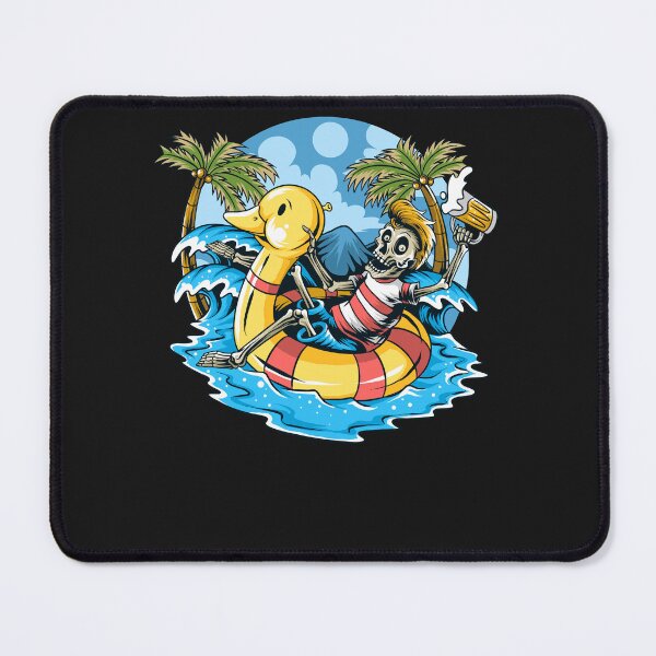 Item preview, Skull Sitting On Float Duck Relaxing Enjoying The Beach designed and sold by GouwensRick.