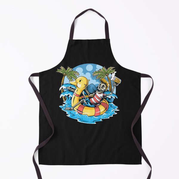 Item preview, Skull Sitting On Float Duck Relaxing Enjoying The Beach designed and sold by GouwensRick.