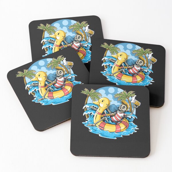 Item preview, Skull Sitting On Float Duck Relaxing Enjoying The Beach designed and sold by GouwensRick.