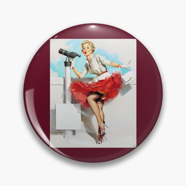 Item preview, 1950s Vintage Pin-up Girl Tight Red Dress Garter Belt Tourist Illustration Art Blonde Leggy Garter P designed and sold by martinezArts.