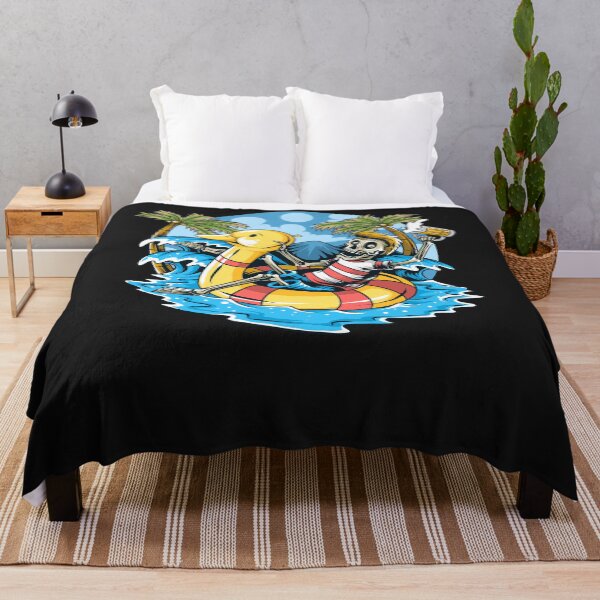 Item preview, Skull Sitting On Float Duck Relaxing Enjoying The Beach designed and sold by GouwensRick.