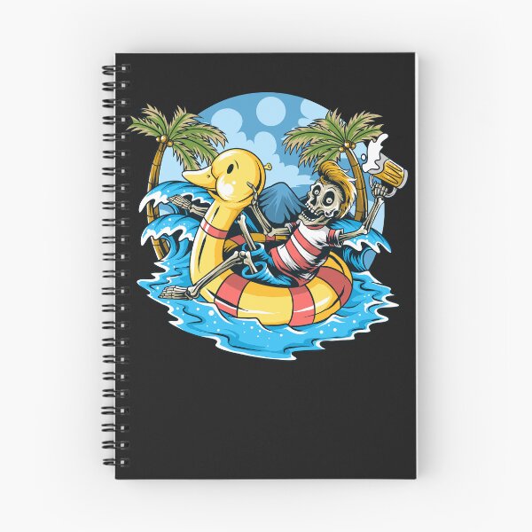 Item preview, Skull Sitting On Float Duck Relaxing Enjoying The Beach designed and sold by GouwensRick.