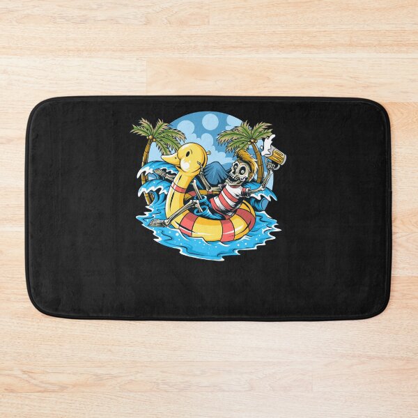 Item preview, Skull Sitting On Float Duck Relaxing Enjoying The Beach designed and sold by GouwensRick.