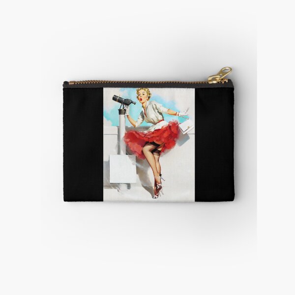 Item preview, 1950s Vintage Pin-up Girl Tight Red Dress Garter Belt Tourist Illustration Art Blonde Leggy Garter P designed and sold by martinezArts.