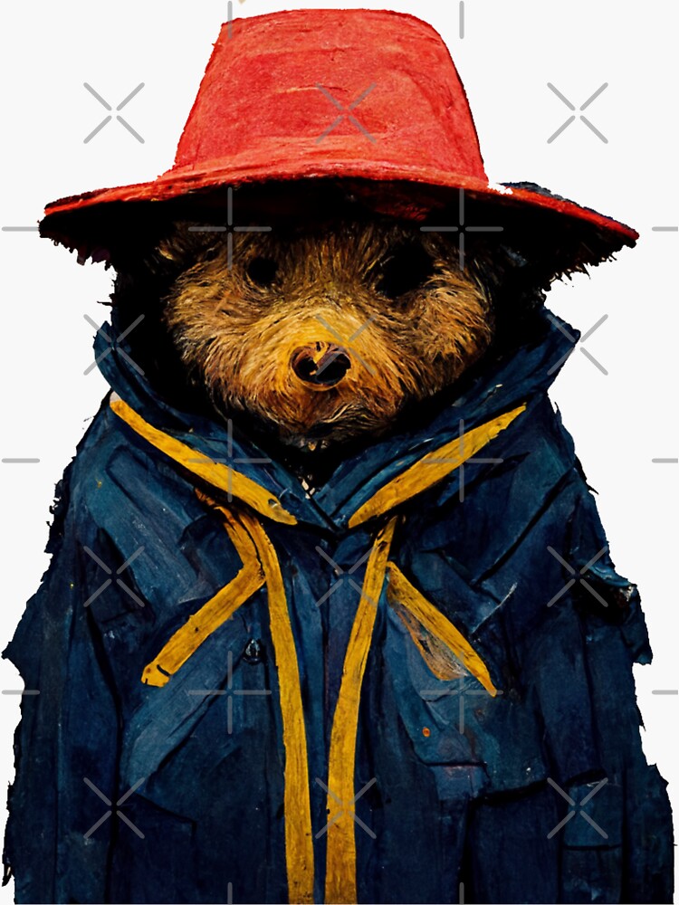 "Bear with Red Hat & Blue Coat" Sticker for Sale by Brontox | Redbubble