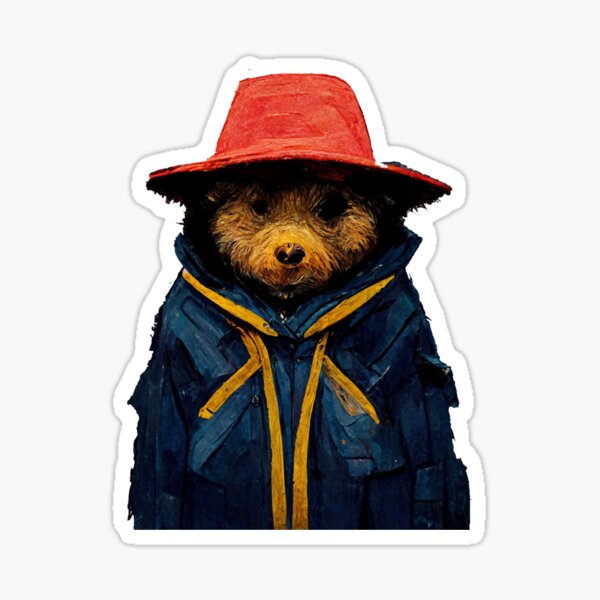 "Bear with Red Hat & Blue Coat" Sticker for Sale by Brontox | Redbubble