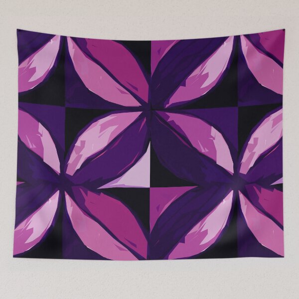 Item preview, Flowers Pattern in Monochrome Black Pink Purple designed and sold by MyArt23.