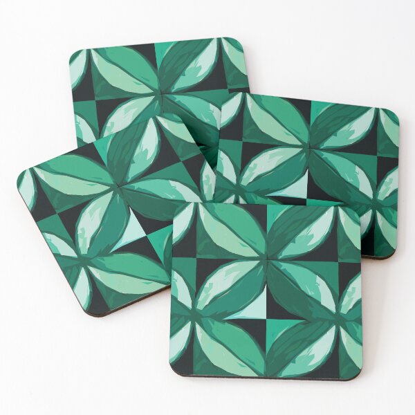 Item preview, Flowers Pattern in Monochrome Black Green designed and sold by MyArt23.