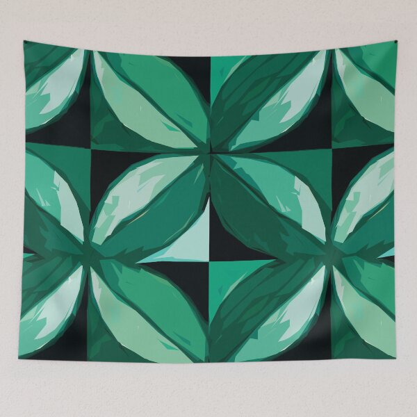 Item preview, Flowers Pattern in Monochrome Black Green designed and sold by MyArt23.