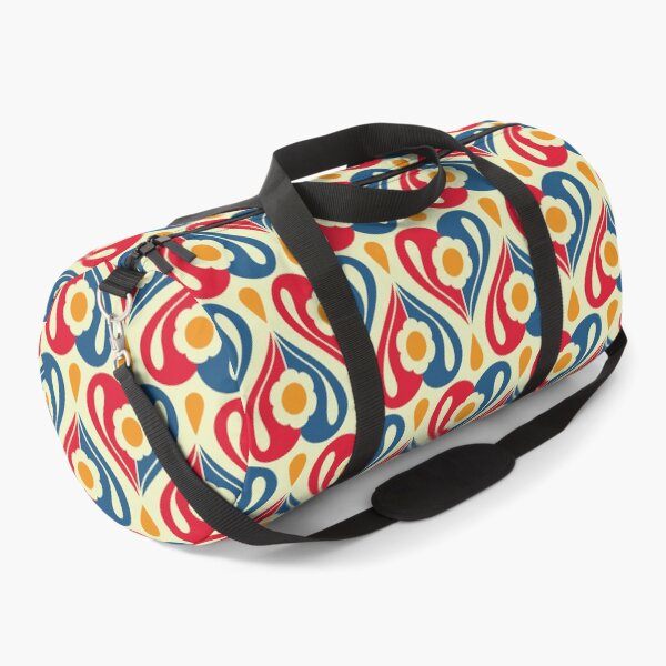 Item preview, 2080 - retro floral hearts, blue / red / yellow designed and sold by RouCouCou.