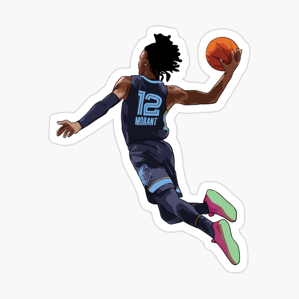 Ja Morant Vector Sport Illustration 2 by tripletees in 2023