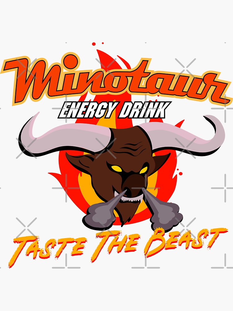 "Minotaur Energy Drinks Taste the Beast" Sticker for Sale by McPod