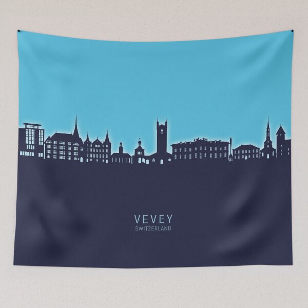 Item preview, Vevey Switzerland Skyline designed and sold by ArtPrints.