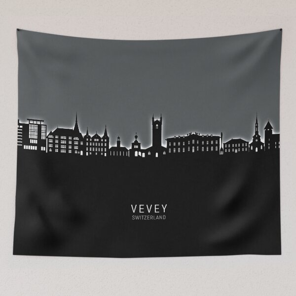Item preview, Vevey Switzerland Skyline designed and sold by ArtPrints.