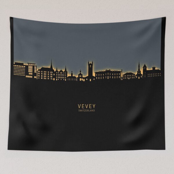 Item preview, Vevey Switzerland Skyline designed and sold by ArtPrints.