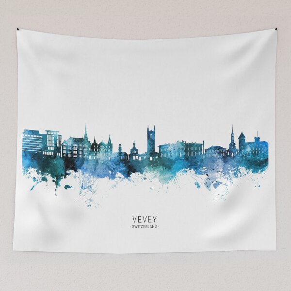 Item preview, Vevey Switzerland Skyline designed and sold by ArtPrints.