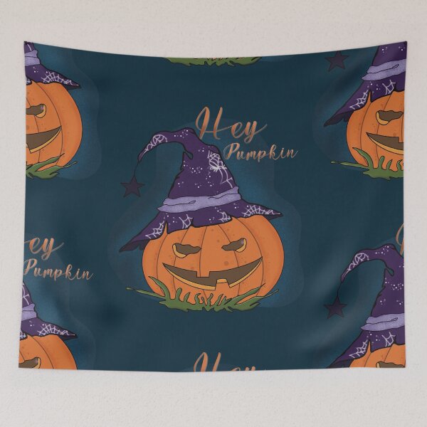 Item preview,  Hey pumpkin Witch hat  spooky  Viebes,halloween scary evil pumpkin funny pumpkin head designed and sold by Anna-Kik.