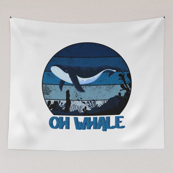 Item preview, Meme Oh Whale Funny Retro Blue designed and sold by PatrickWeidle.