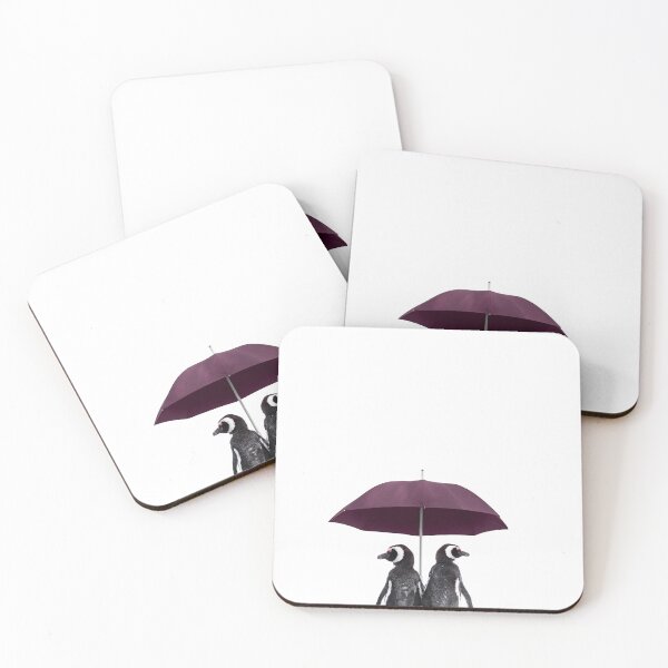 Item preview, Penguin Couple under Purple Umbrella designed and sold by PhotosByVille.