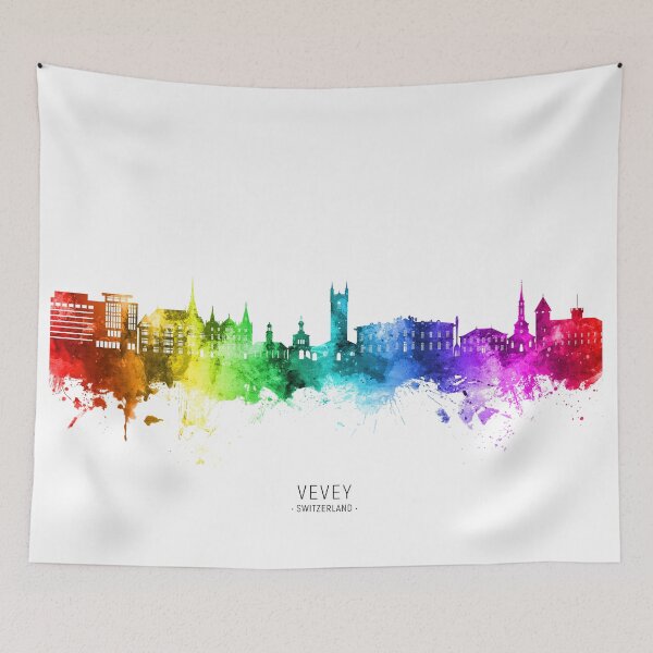 Item preview, Vevey Switzerland Skyline designed and sold by ArtPrints.