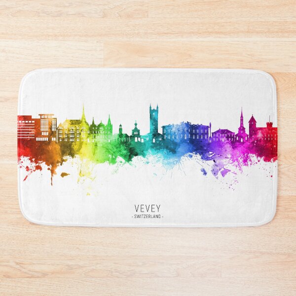 Item preview, Vevey Switzerland Skyline designed and sold by ArtPrints.