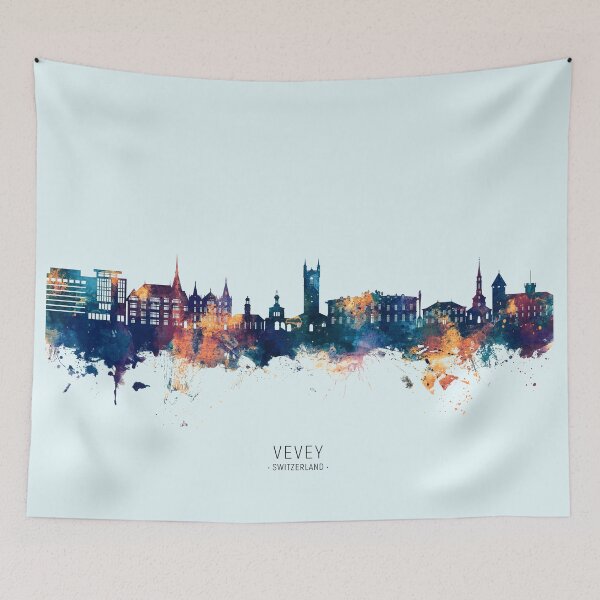 Item preview, Vevey Switzerland Skyline designed and sold by ArtPrints.