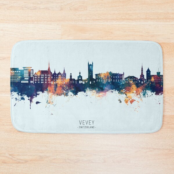 Item preview, Vevey Switzerland Skyline designed and sold by ArtPrints.