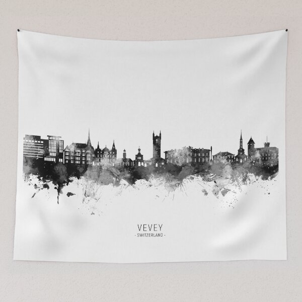 Item preview, Vevey Switzerland Skyline designed and sold by ArtPrints.