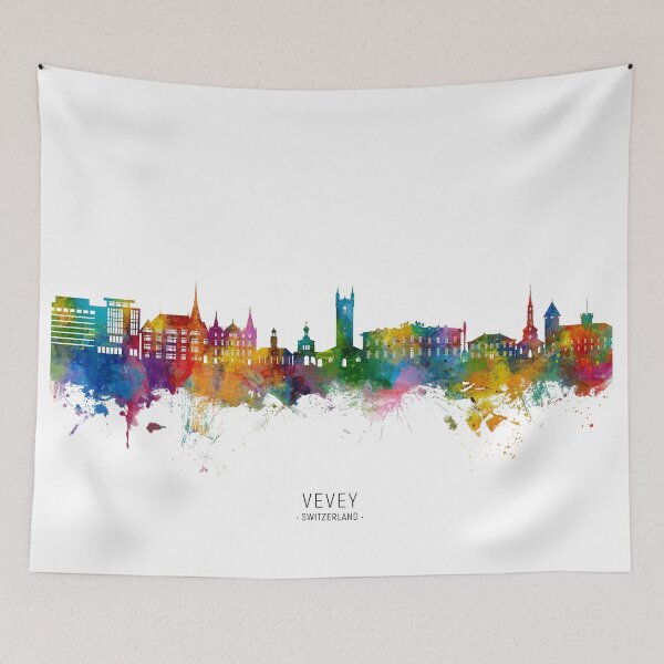 Item preview, Vevey Switzerland Skyline designed and sold by ArtPrints.